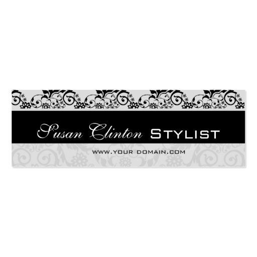 Black and White Lace   Damask Business Card Templates (front side)