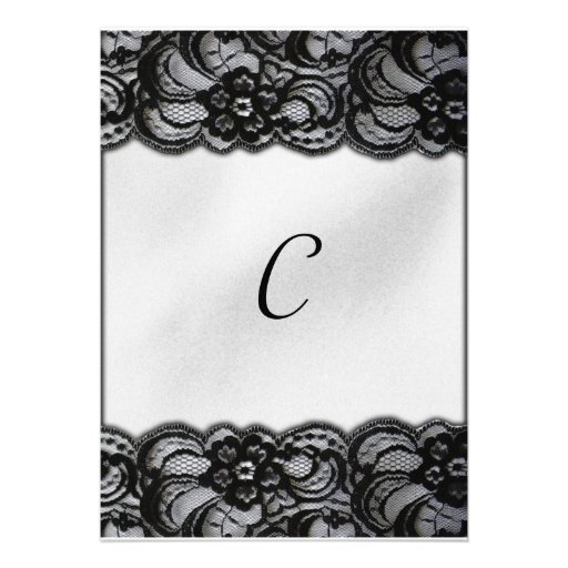 Black and White Lace Invites