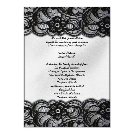 Black and White Lace Invites (front side)