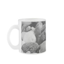 Black and White Lakeshore Beach Stones mugs