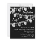 Black and White Lanterns Graduation Party Invite invitation