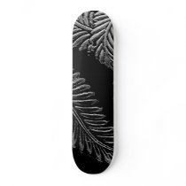 Black and White Leaves Skate Deck