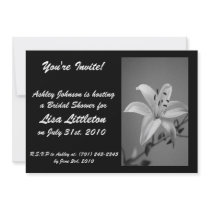 Black and White Lily Shower Invitation