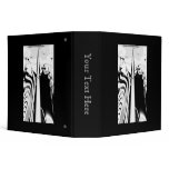 Black and White Lines and Swirls. 3 Ring Binders