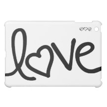 Black and White "love" handwriting iPad Mini Case