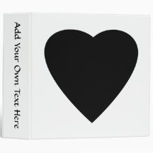 Black and White Love Heart Design. 3 Ring Binder