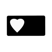 Black and White Love Heart Design. Address Label