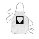 Black and White Love Heart Design. Apron