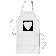 Black and White Love Heart Design. Apron