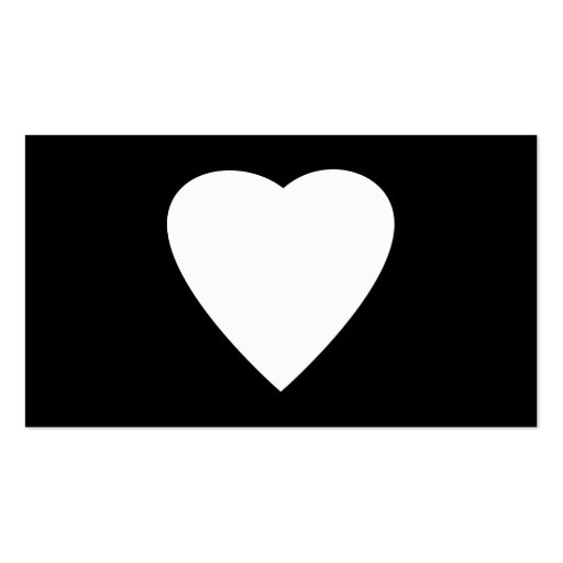 Black and White Love Heart Design. Business Card Templates (back side)