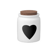 Black and White Love Heart Design. Candy Jar
