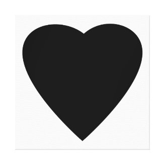 Black and White Love Heart Design. Stretched Canvas Print