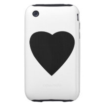 Black and White Love Heart Design. iPhone 3 Tough Cover