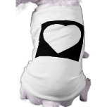 Black and White Love Heart Design. Dog Tshirt