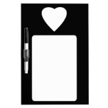 Black and White Love Heart Design. Dry-Erase Whiteboards