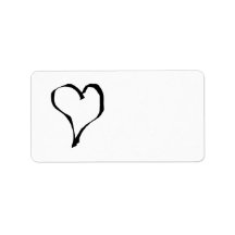 Black and White Love Heart Design. Custom Address Labels