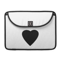 Black and White Love Heart Design. Sleeves For MacBook Pro