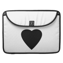Black and White Love Heart Design. Sleeve For MacBooks