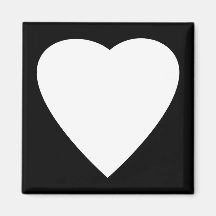 Black and White Love Heart Design. Refrigerator Magnets
