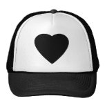 Black and White Love Heart Design. Mesh Hats