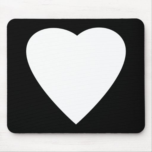 Black and White Love Heart Design. Mouse Pad