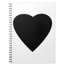 Black and White Love Heart Design. Notebooks