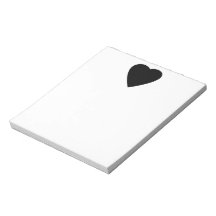 Black and White Love Heart Design. Note Pads