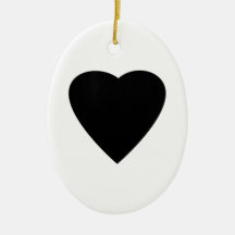 Black and White Love Heart Design. Christmas Tree Ornaments