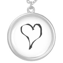 Black and White Love Heart Design. Pendants