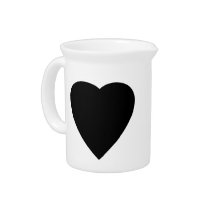 Black and White Love Heart Design. Pitchers