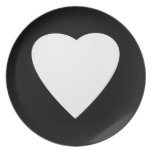 Black and White Love Heart Design. Plates