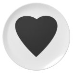 Black and White Love Heart Design. Party Plates