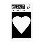 Black and White Love Heart Design. Postage Stamps