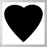 Black and White Love Heart Design. Posters