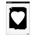 Black and White Love Heart Design. Skin For iPad 2