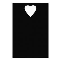 Black and White Love Heart Design. Custom Stationery