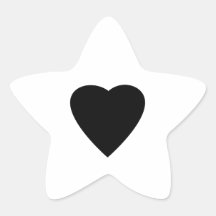 Black and White Love Heart Design. Stickers
