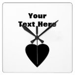 Black and White Love Heart Design. Wall Clock