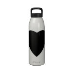 Black and White Love Heart Design. Water Bottle