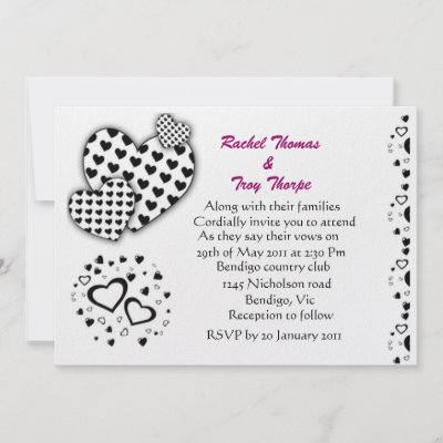 Beautiful and elegant black and white wedding invitation
