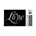 Black and White Love Postage Stamp by agjanet Black and White Love Postage Stamp