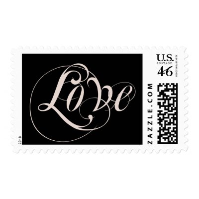 Black and White Love Postage Stamp