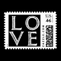 Black and White Love Postage Stamps stamps