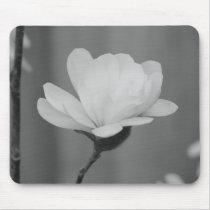 Black and White Magnolia Centennial Bloom mousepads