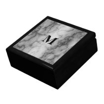 Black and White Marble Keepsake Box
