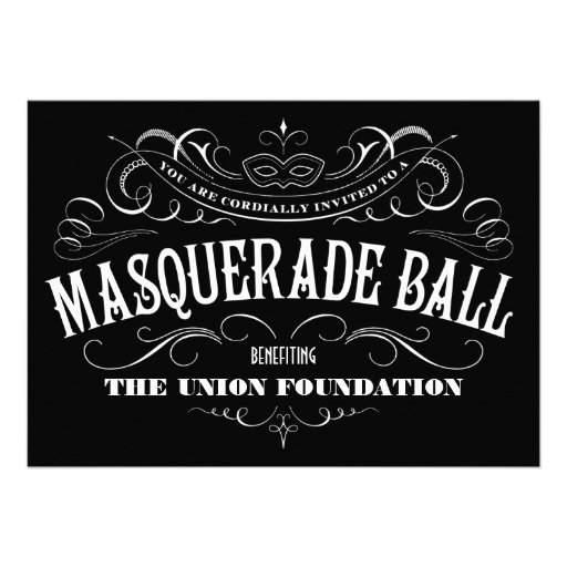 Black and White Masquerade Ball Invitations