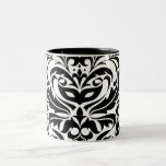 Black and White Masquerade Damask Mug