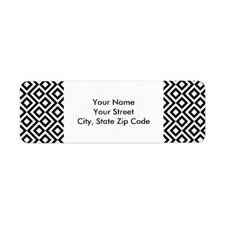 Black and White Meander return address label