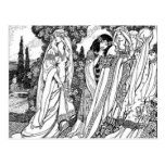 Black And White Medieval Fashions Postcard