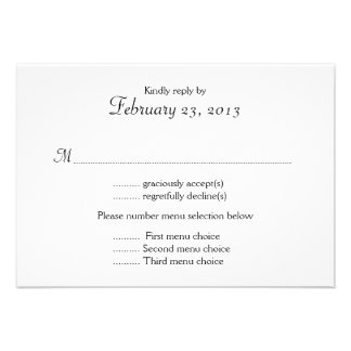 156 Meal Selection Invitations Meal Selection Announcements Invites Zazzle Wedding Menu Selection Template